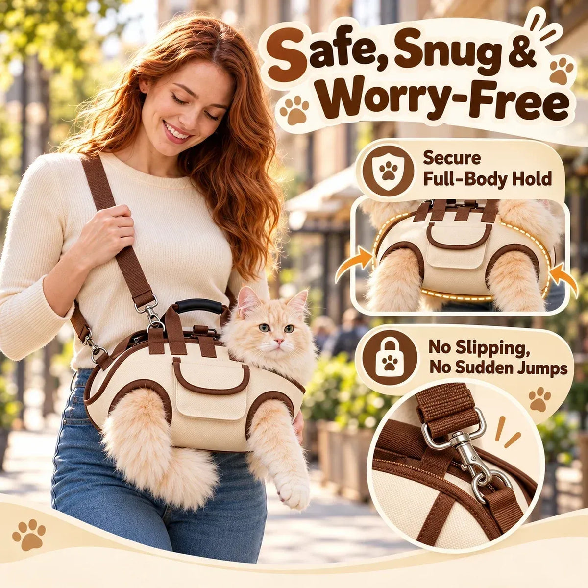 🐾✨Hands-Free Pet Sling & Harness Carrier