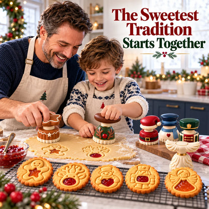 Christmas Jam Cookie Press – Festive Character Handles & Embossed Designs