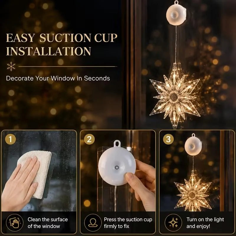 🎄 ✨ DIY Christmas Suction Window Lights – No drill, battery & reusable ✨