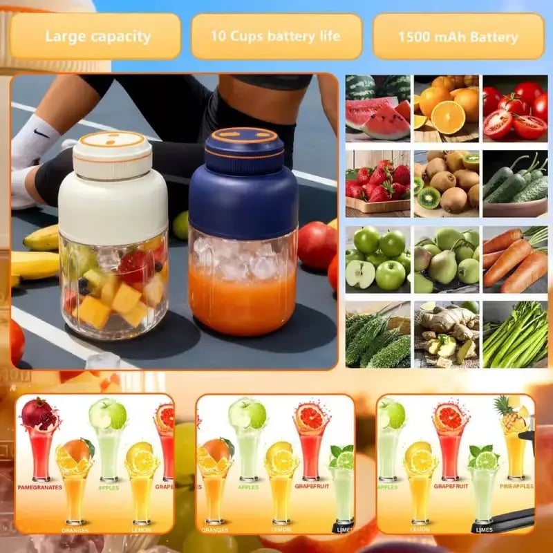 🍉🧃Portable Large Capacity Electric Fruit Juicer💧
