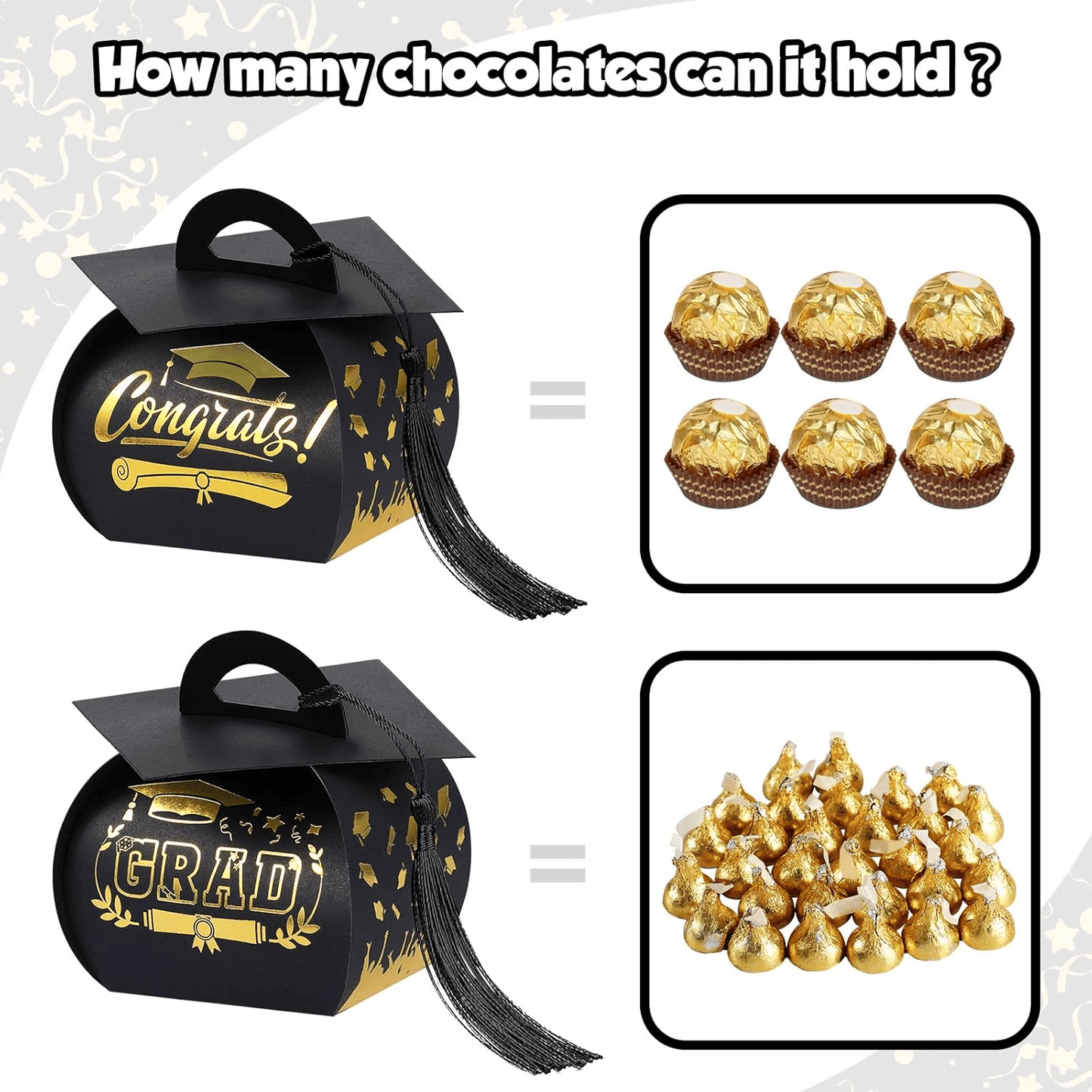 🔥🔥2026 Graduation Candy Box with Tassel Table Centerpieces-Graduation Cap Gift Boxes🎁