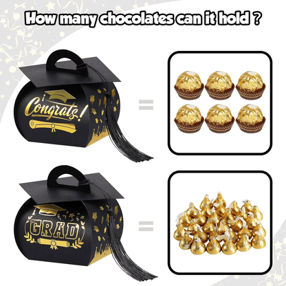 🔥🔥2026 Graduation Candy Box with Tassel Table Centerpieces-Graduation Cap Gift Boxes🎁