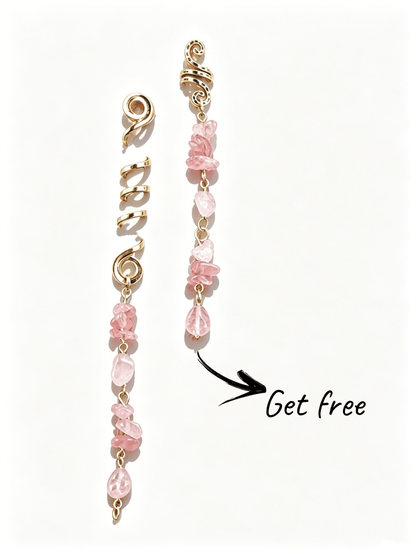 🏆 Buy 1 Get 1 Free!🍀-💌Rose Gold Spiral Hairpin with Natural Crystal Charm✨