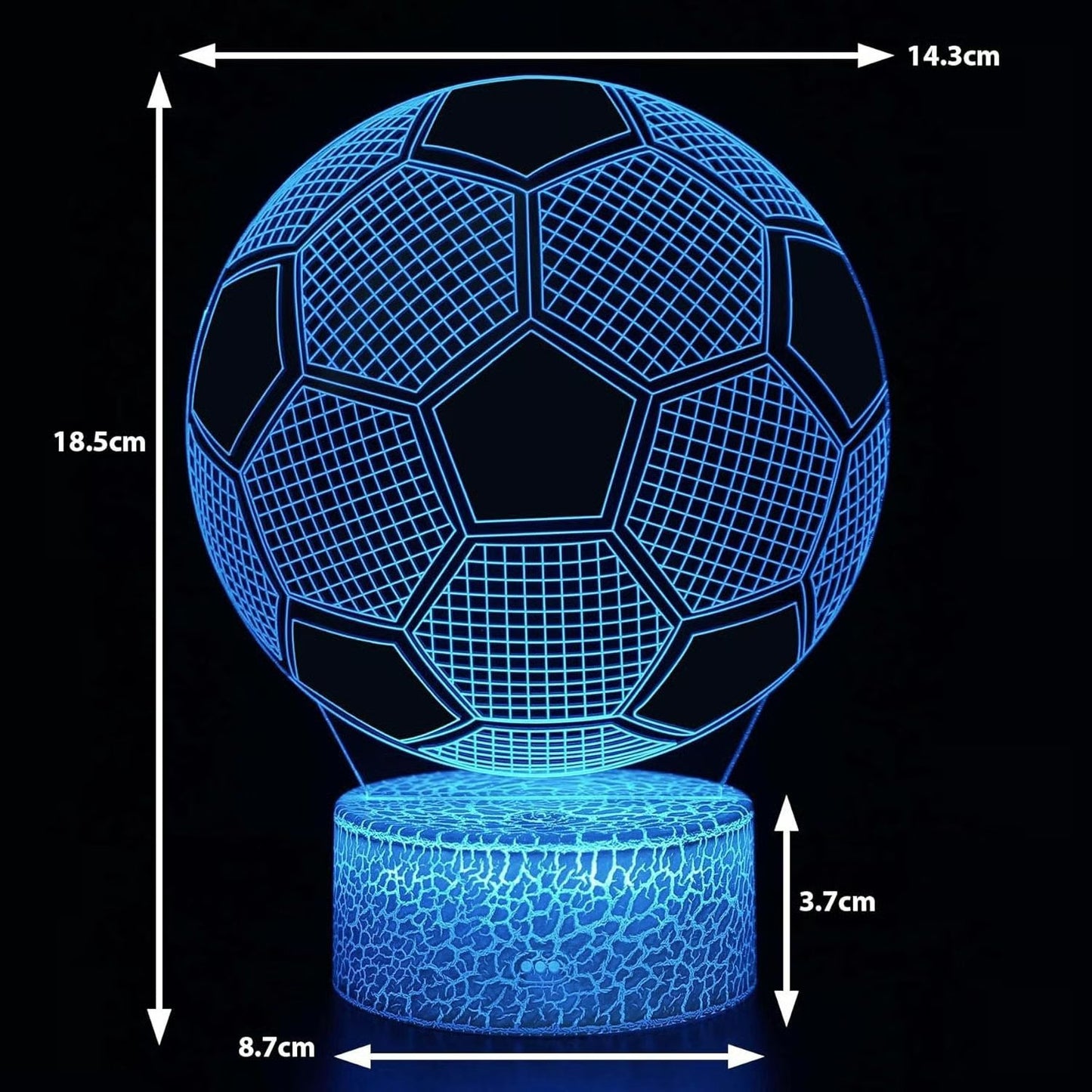 Soccer 3D Optical Illusion Night Light LED Desk Lamp