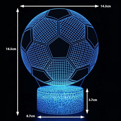 Soccer 3D Optical Illusion Night Light LED Desk Lamp