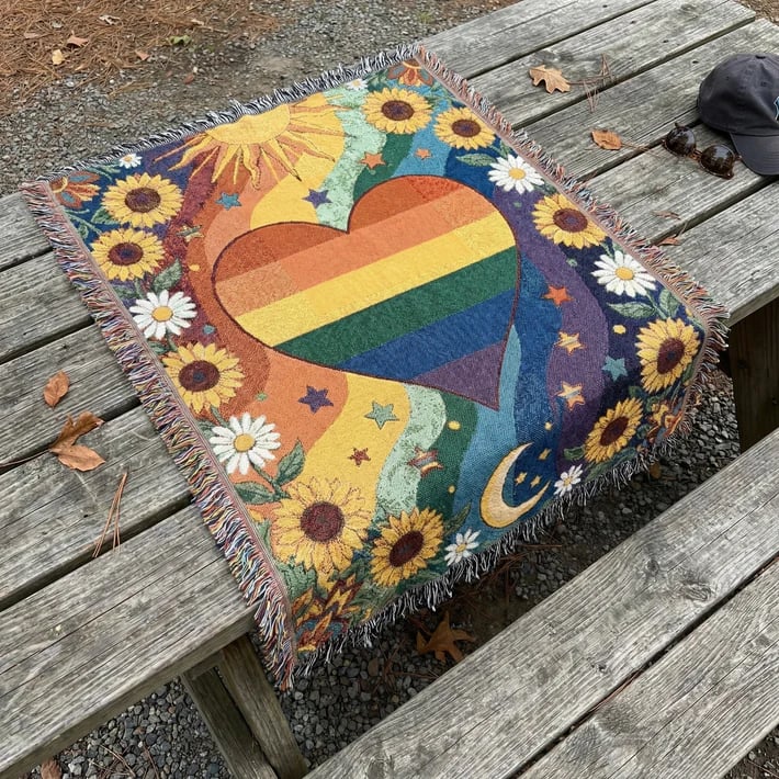 ☀LAST DAY SALE 50% OFF!!🏳️‍🌈Handmade Woven Pride Blanket | For Belonging, Visibility & Unapologetic Self-Expression