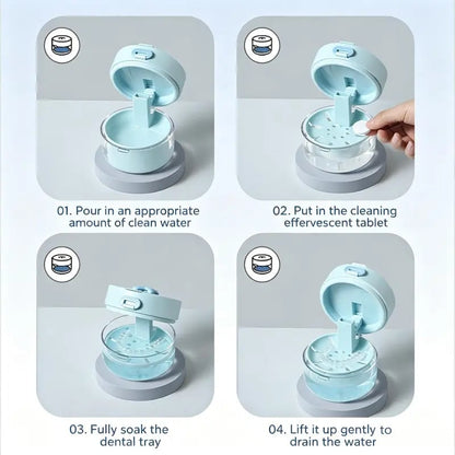 🔥Hot Sale | Portable 3-in-1 Retainer Cleaning Storage Case 🦷