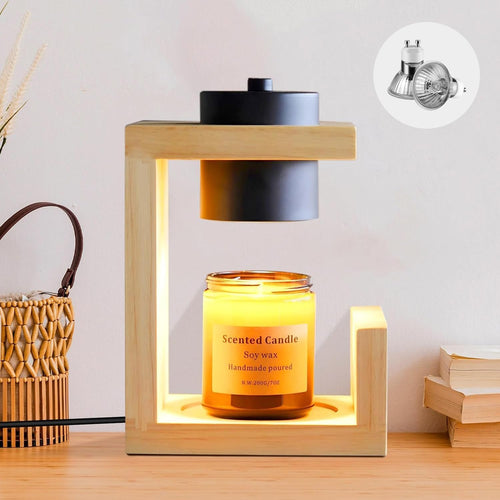 🕯️Wooden Candle Warmer Lamp – Timer & Dimmer Melting Lamp for Home Decor