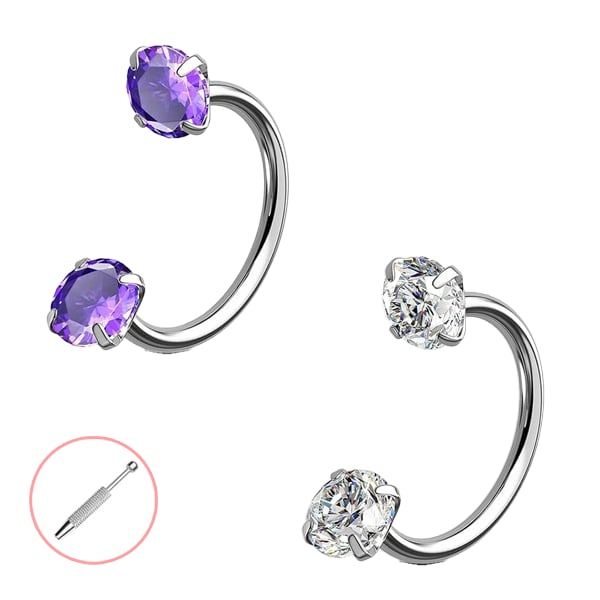 🔥Last Day 50% OFF - Horseshoe Gem Nose Ring – Internally Threaded & Comfortable