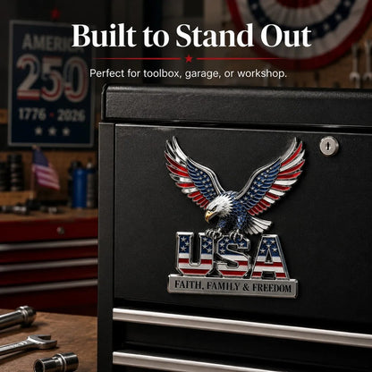 🇺🇸250th Anniversary - ★USA Faith, Family & Freedom★ Metal Emblem