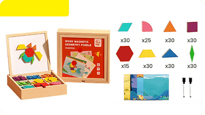 🎁Early Christmas Sale 🔥Wooden Magnetic Pattern Block Puzzle Set🧩