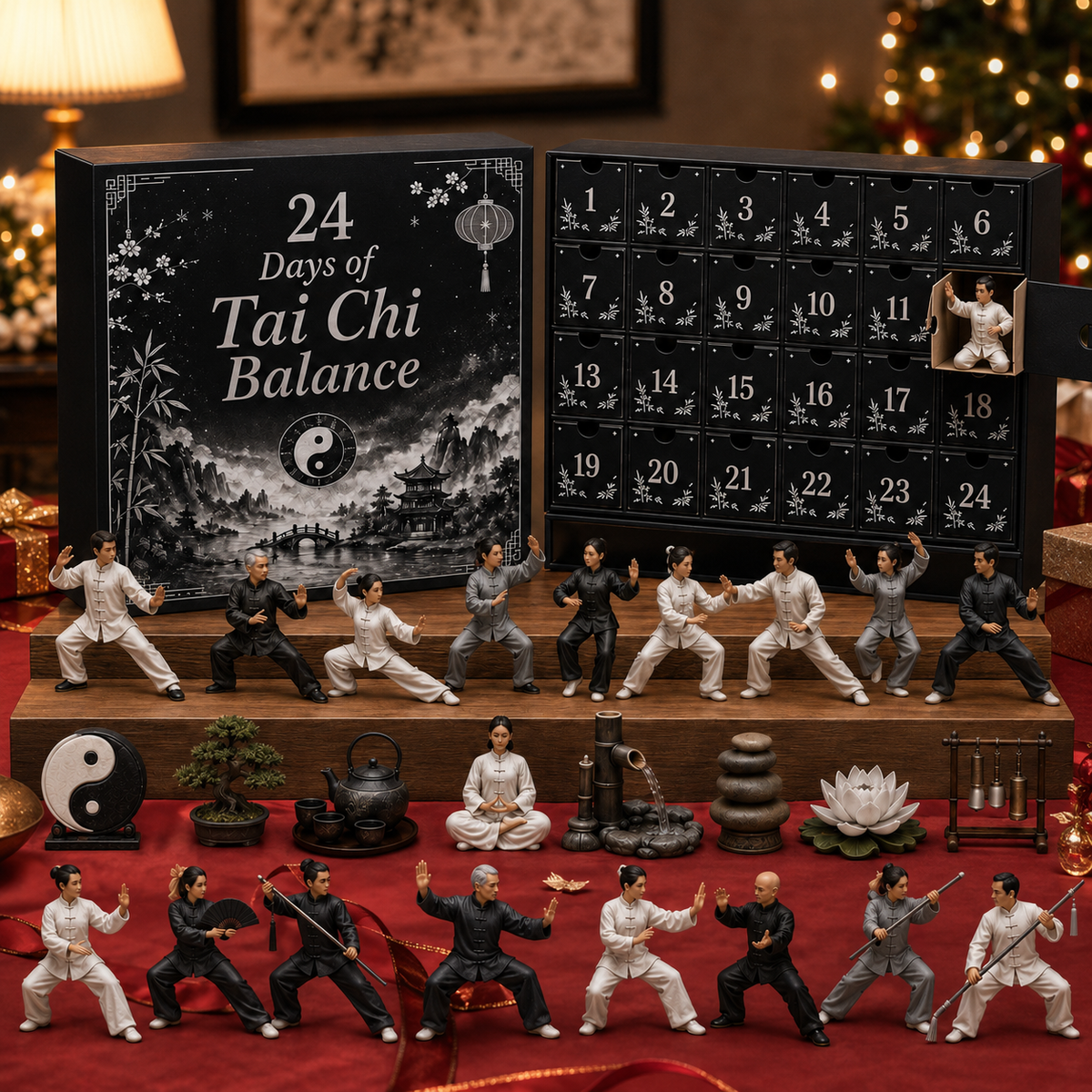 2026 Days of Tai Chi Balance Blind Box - 24-Day Festive Countdown, Tai Chi Collectible Figures Blind Box - Gift For Tai Chi Lovers