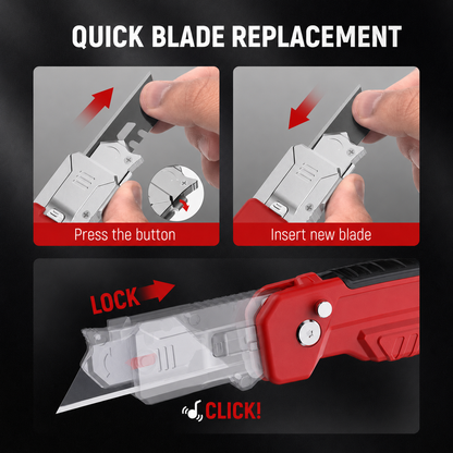 2-in-1 Foldable Utility Knife & Scraper – Portable Razor Blade, Multi-Surface Cleaning ✨