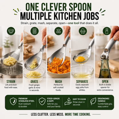 ✨🥄304 Stainless Steel Multifunctional Kitchen Spoon