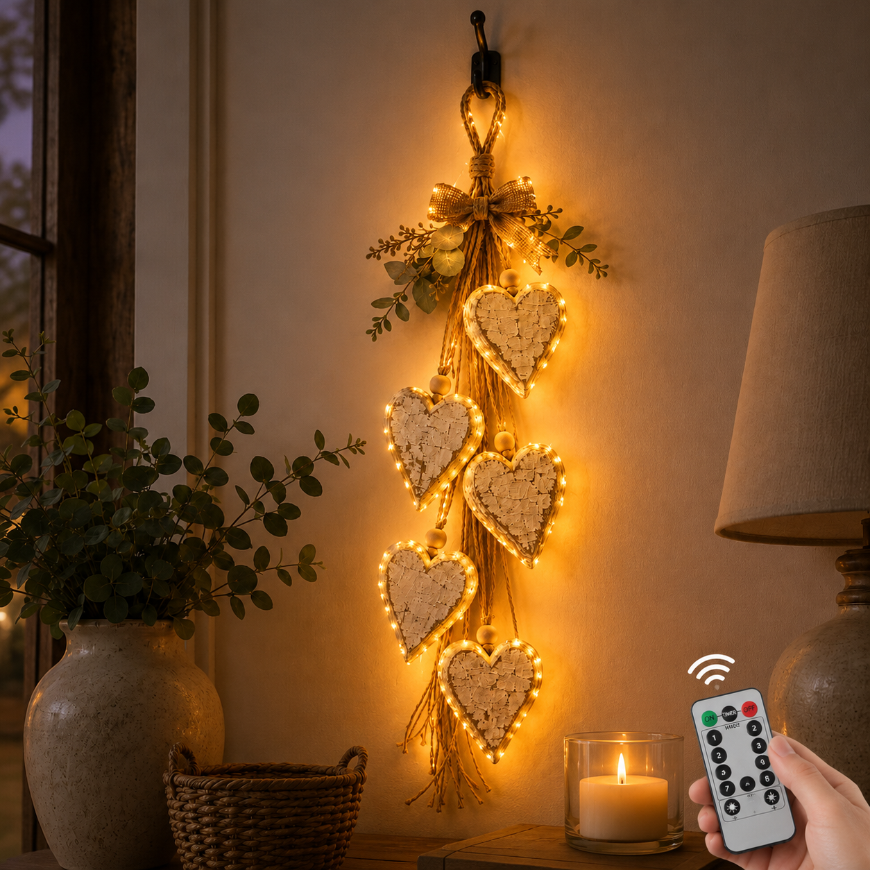 Rustic Neutral / Lighted Style (With Warm Lights)
