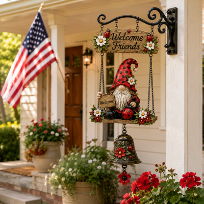 🔥 Rustic Garden Gnome Bell Outdoor Decor 🐞🌼
