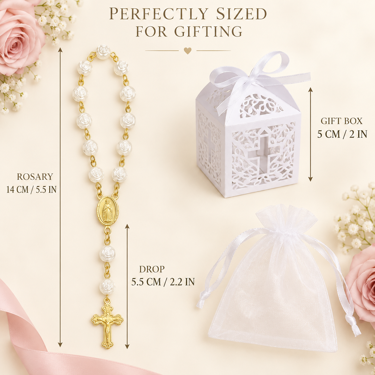 🙏 Bulk Rosary Bracelet Pack | 30 Bracelets + 30 Pouches + 30 Gift Boxes + 30 Cards Gifting