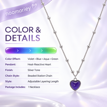 Temperature-Sensitive Color-Changing Heart Necklace for Women
