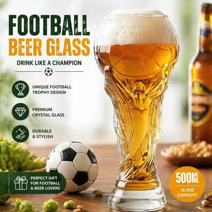 Football Trophy Beer Glass