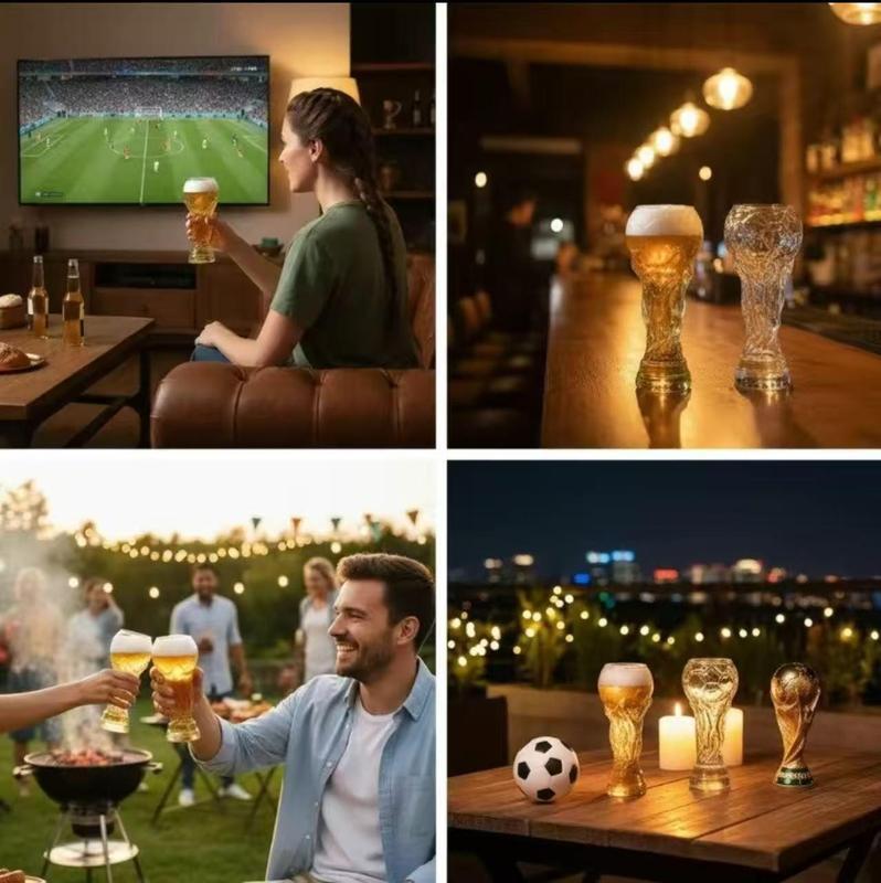 Football Trophy Beer Glass