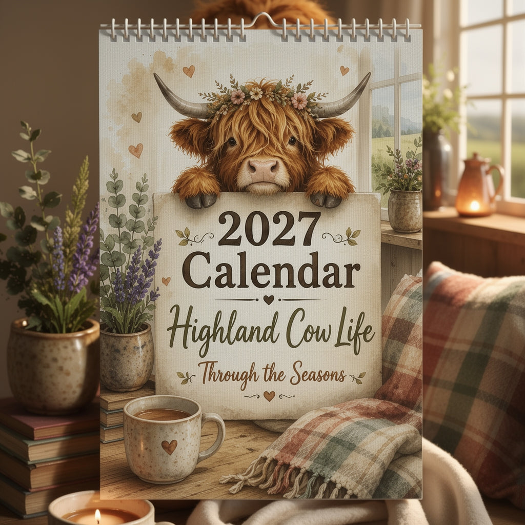 🎉2027 Highland Cow Life Calendar