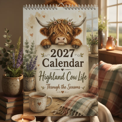 🎉2027 Highland Cow Life Calendar