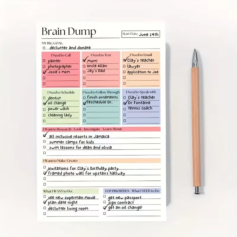 ADHD Brain Dump Planner Pad