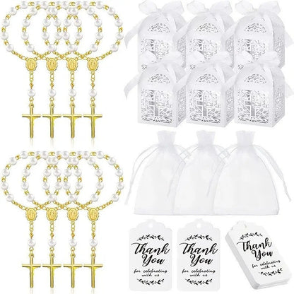 🙏 Bulk Rosary Bracelet Pack | 30 Bracelets + 30 Pouches + 30 Gift Boxes + 30 Cards Gifting