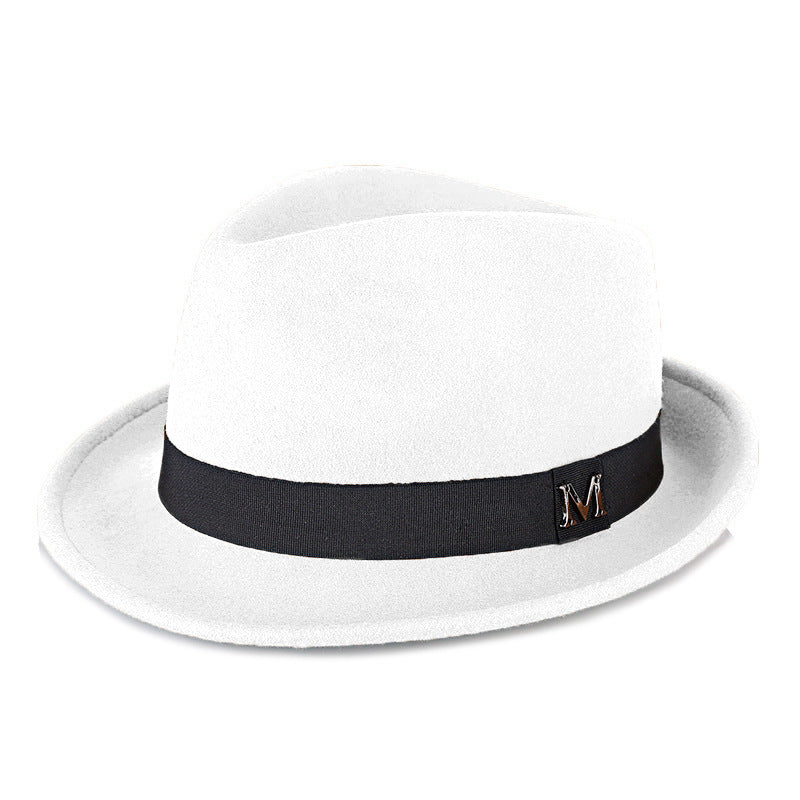 Premium Felt Short-Brim Trilby Hat – Unisex Classic with Metal Accent, 10 Colors
