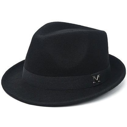 Premium Felt Short-Brim Trilby Hat – Unisex Classic with Metal Accent, 10 Colors