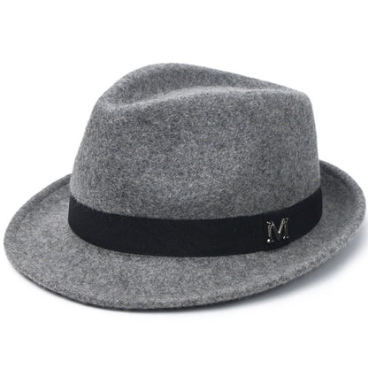 Premium Felt Short-Brim Trilby Hat – Unisex Classic with Metal Accent, 10 Colors