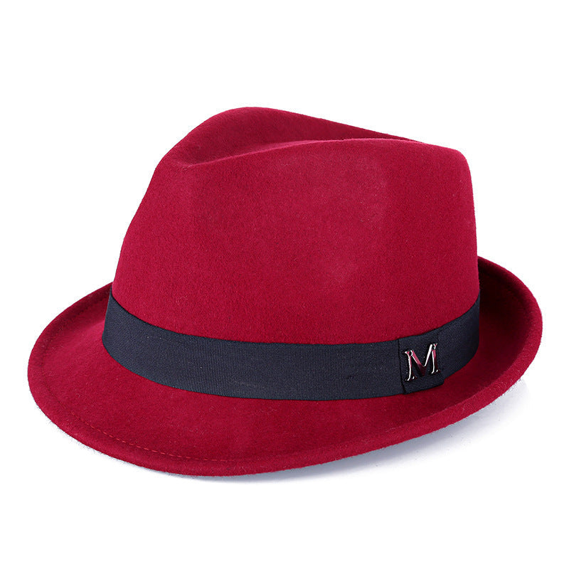 Premium Felt Short-Brim Trilby Hat – Unisex Classic with Metal Accent, 10 Colors
