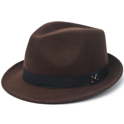 Premium Felt Short-Brim Trilby Hat – Unisex Classic with Metal Accent, 10 Colors