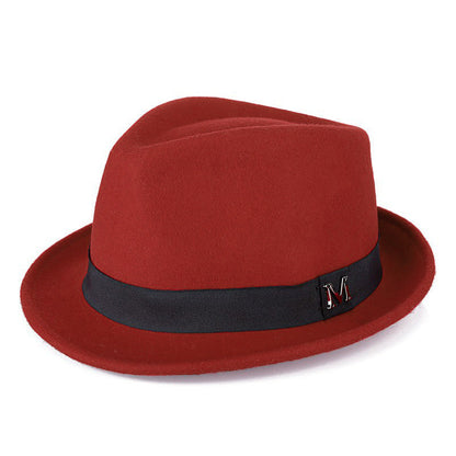 Premium Felt Short-Brim Trilby Hat – Unisex Classic with Metal Accent, 10 Colors