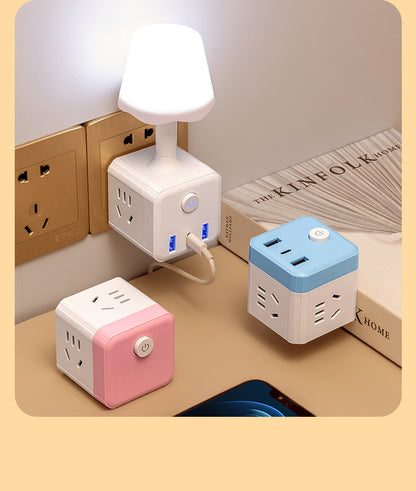 ☁️2-in-1 Cube Socket LED Night Lamp💡