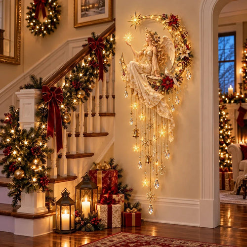 🔥Angel's Moonlit Starfall - Enlightened Christmas Angel Wall Decoration