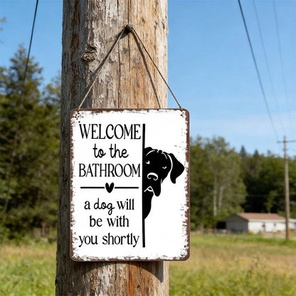 😂 Humorous Bathroom Metal Wall Sign