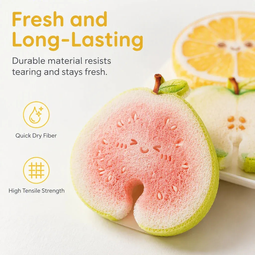 🔥🥗✨Cute fruit-shaped dishwashing sponge brush🧴🍲