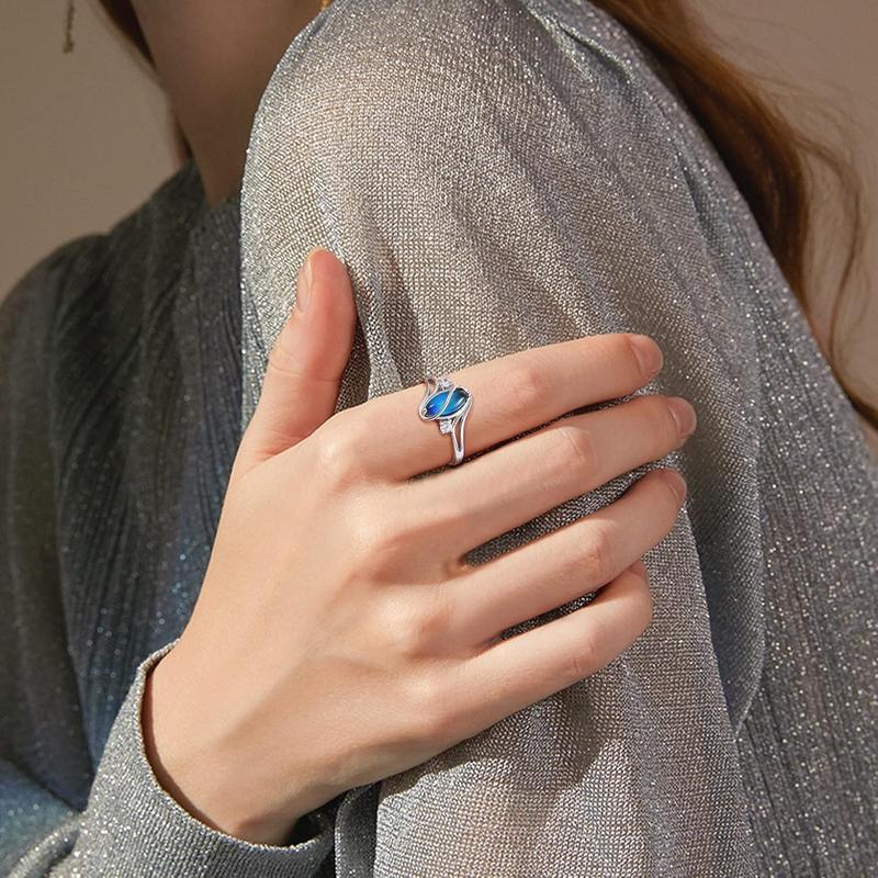 🎁Exquisite Color Change Mood Rings Moonstone for Women