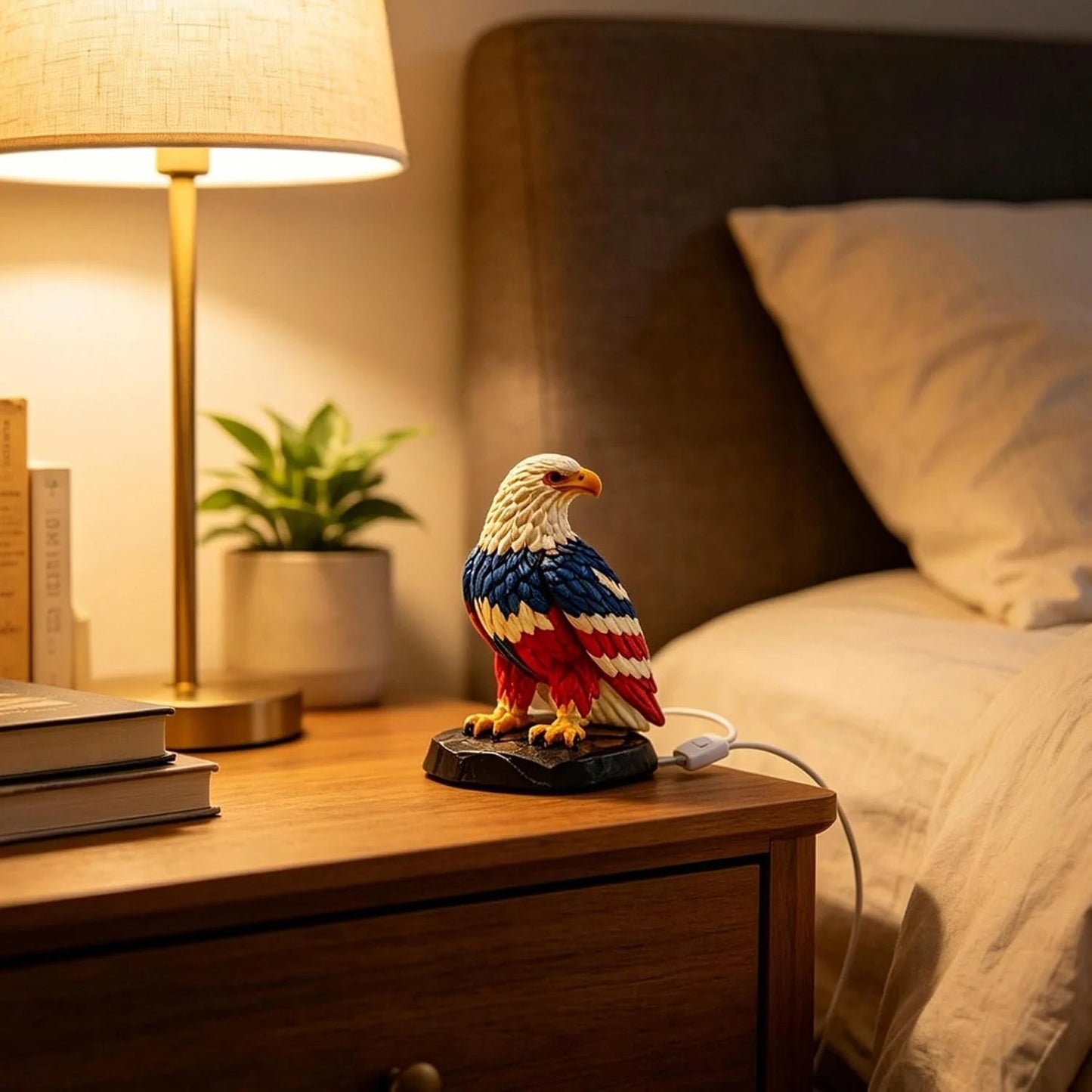🦅🌙U.S. 250th Eagle Stained Glass Table Lamp✨