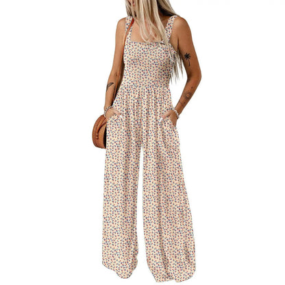 💕Women’s Casual Print Sleeveless Overalls Jumpsuits With Pockets