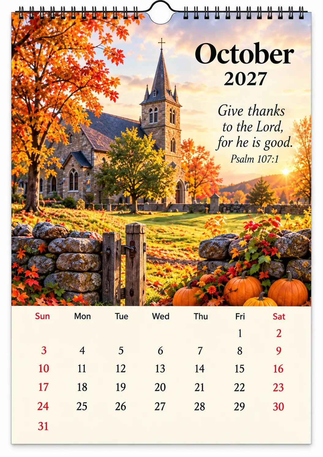 ✝️ 2027 Seasons of Faith Wall Calendar | 12 Months of Christian-Inspired Artwork, Peaceful Countryside Scenes & Shepherd Imagery for Home, Prayer Spaces & Meaningful Gifts 🌿