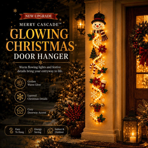 🎄Christmas Door Hanger | 6 Festive Lighted Designs with Warm Glow, Dimensional Details & Space-Saving Vertical Décor ✨