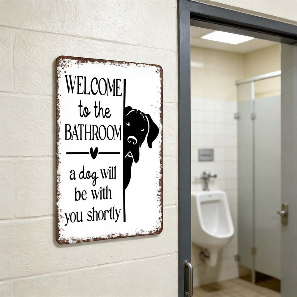 😂 Humorous Bathroom Metal Wall Sign