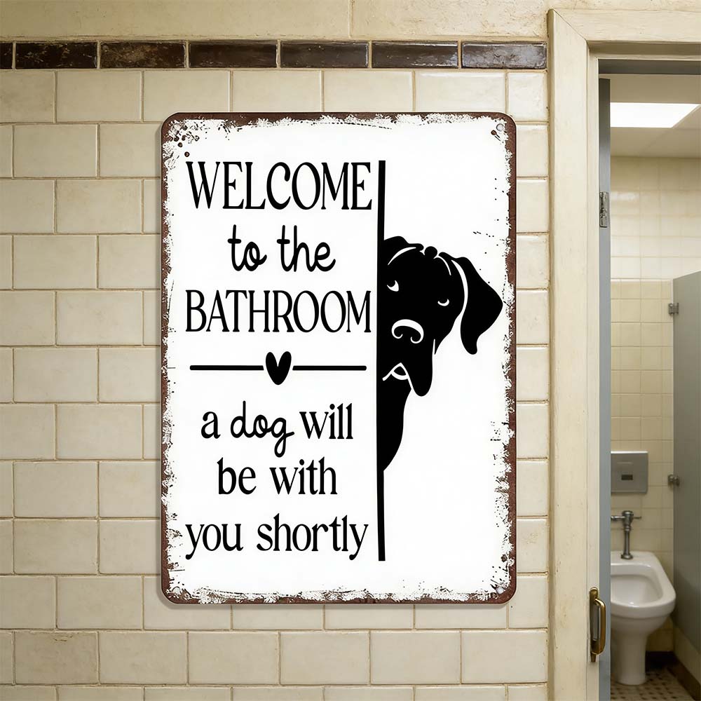 😂 Humorous Bathroom Metal Wall Sign