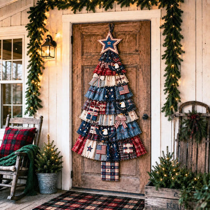 🎄Beginner-Friendly DIY Oversized Patchwork Christmas Tree Door Hanging Kit💕