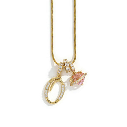 Elegant Initial Heart Charm Necklace