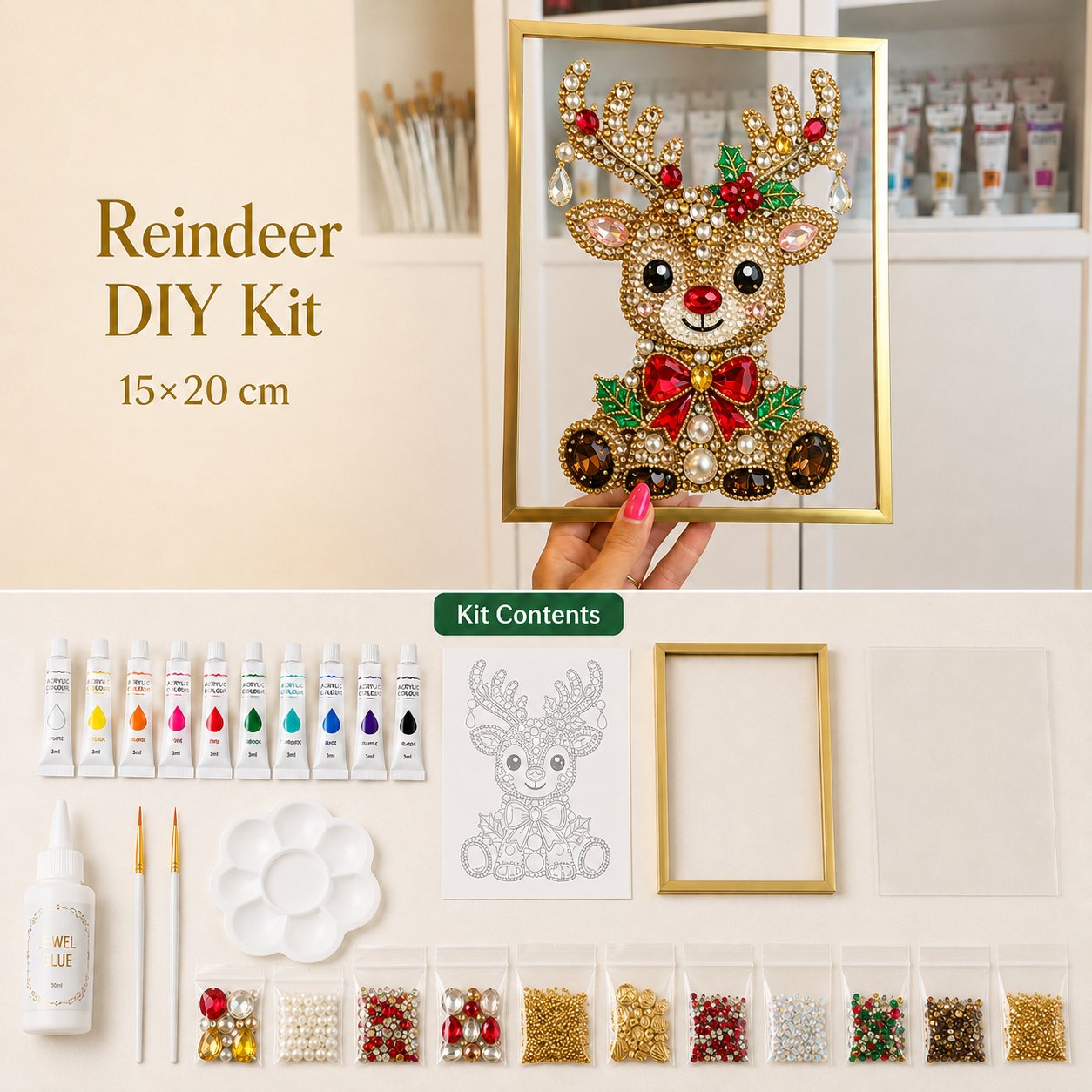 Reindeer DIY Kit / 5.9 × 7.9 in