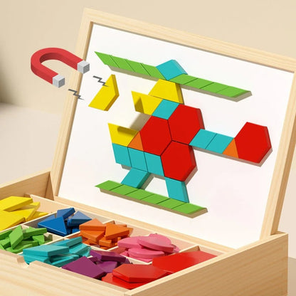 🎁Early Christmas Sale 🔥Wooden Magnetic Pattern Block Puzzle Set🧩