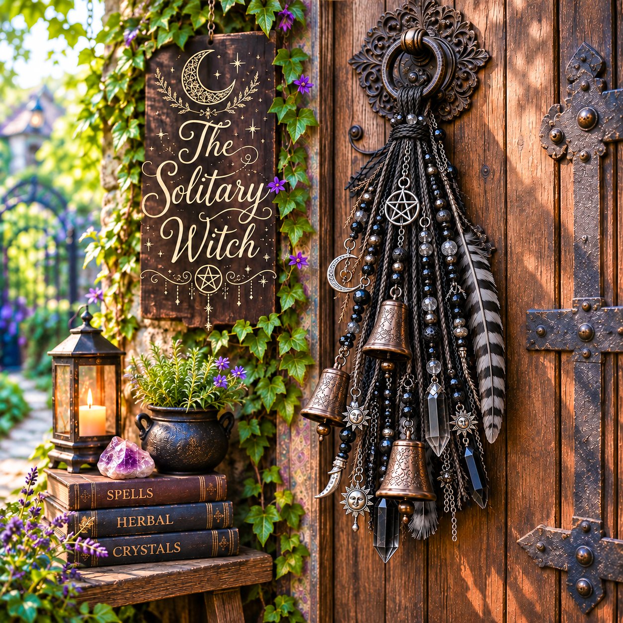 🔮Witchy Door Charm | Bells, Crystals & Celestial Hanging Decor🔮
